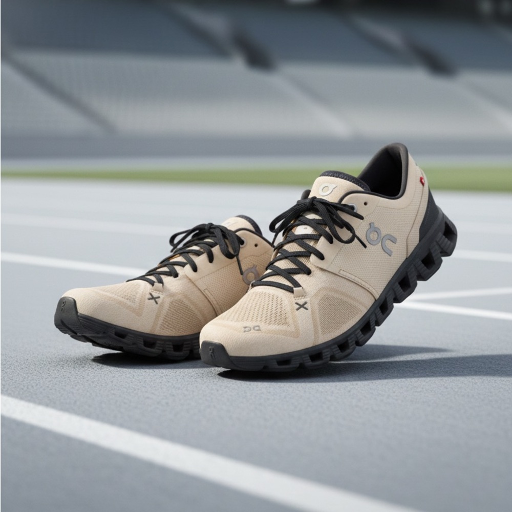 On Running Sand and Charcoal Athletic Shoes size 9.5